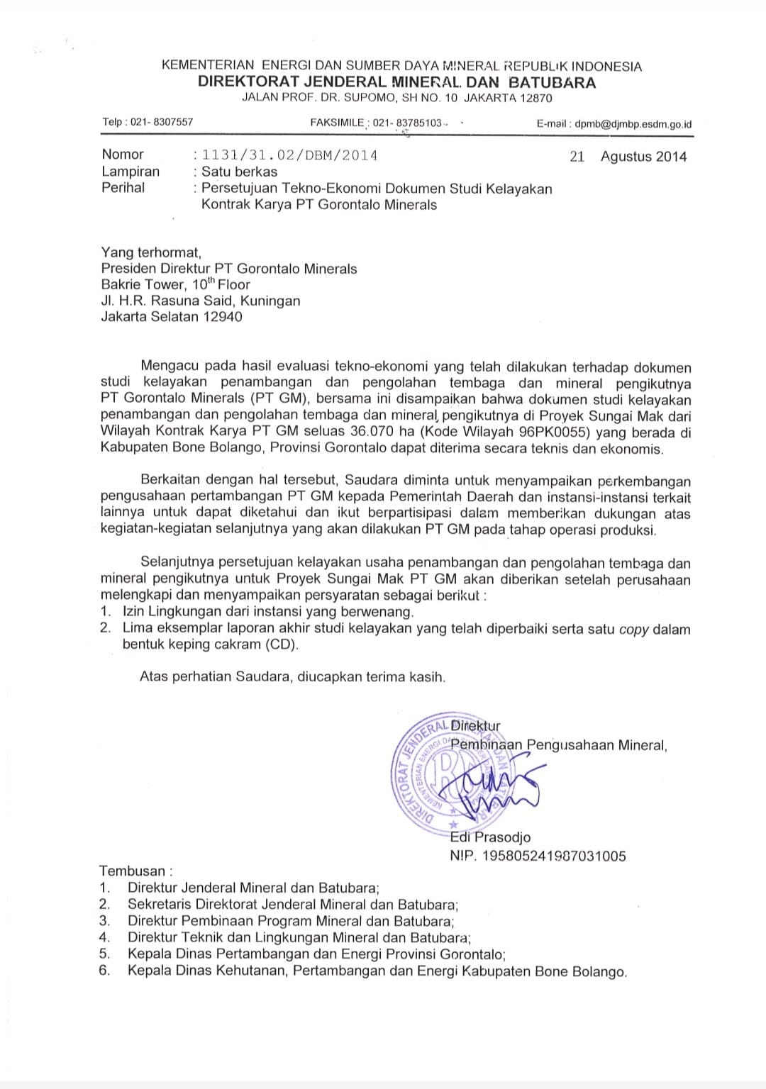 Dugaan Kepanikan ESDM dan Kejanggalan Izin PT Gorontalo Minerals, ini Buktinya...